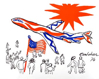 Alexander Calder, Composition, Collection Braniff International Airways Flying Colors, Lithographie en édition limitée
