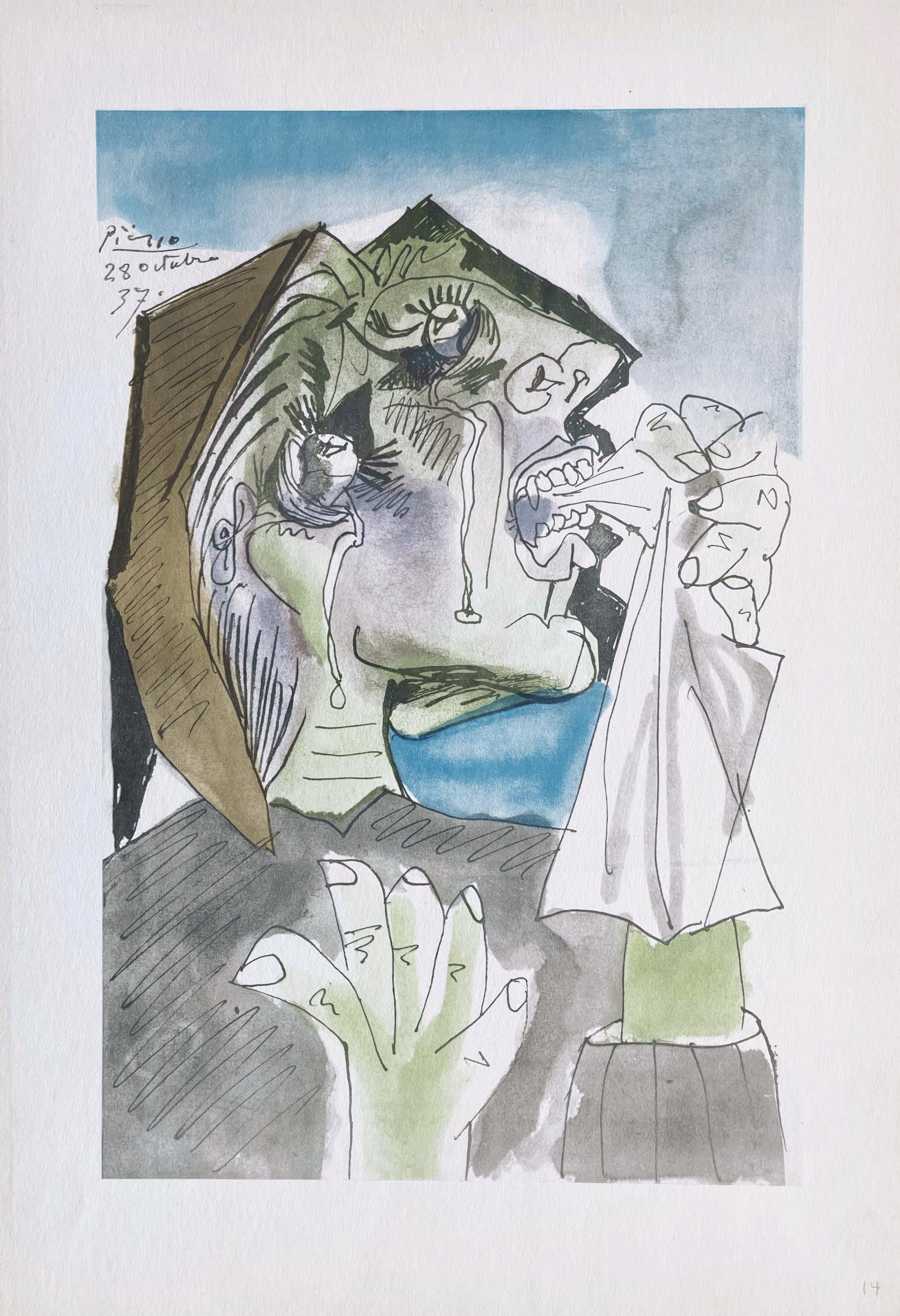 Pablo Picasso, Weeping Woman, From Fifteen Drawings, Limited