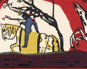 Wassily Kandinsky, Zwei Reiter Vor Rot (roethel 95), Xxe Siècle