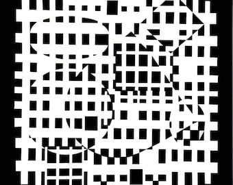 Victor Vasarely, Composition, Croisées, Limited Edition Héliogravure