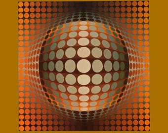 Victor Vasarely, Composition, Damier, Limited Edition Héliogravure