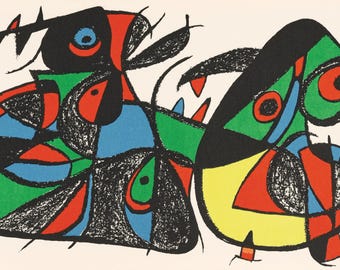 Joan Miró, Italia, de Miró como escultor, litografía de edición limitada, 1974
