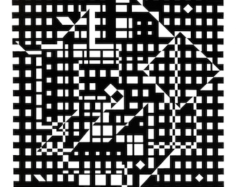Victor Vasarely, Composition, Croisées, Limited Edition Héliogravure