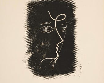 Georges Braque, Profile of a Woman, from Memories and Portraits of Artists, Limited Edition Lithograph, 1972