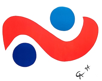 Alexander Calder, Sky Bird, collection aux couleurs des couleurs de Braniff International Airways, lithographie en édition limitée