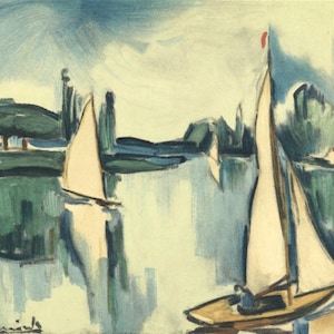 Maurice de Vlaminck, Voiliers sur la Seine, Vlaminck, Signed, Limited Edition Lithograph