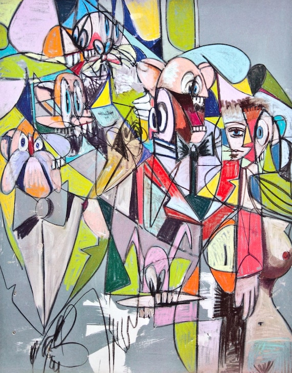 George Condo, Cascading Butlers, Drawing Paintings, Limited