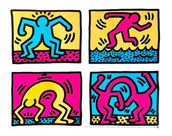 Keith Haring, Pop shop quad II, Official Edition Offset Lithograph