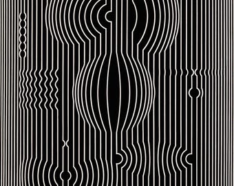 Victor Vasarely, Composition, Ondulatoires, Limited Edition Héliogravure