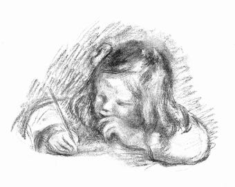 Pierre-Auguste Renoir, Claude Renoir écrivant, Les Lithographies de Renoir, Limited Edition Lithograph