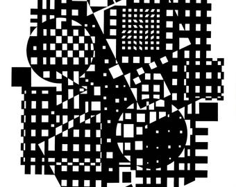 Victor Vasarely, Composition, Croisées, Limited Edition Héliogravure