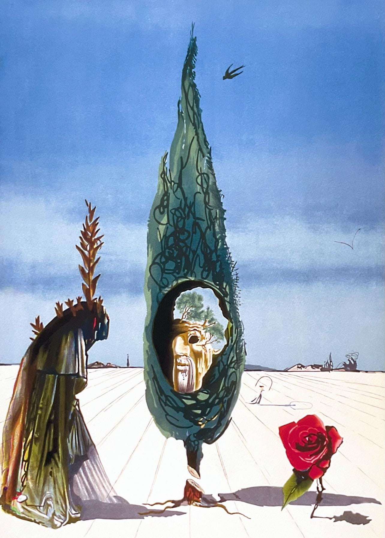 Salvador Dali, L'énigme De La Rose (mort), Signed, Limited Edition