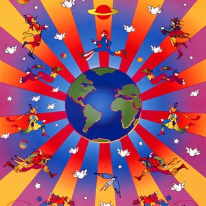 Peter Max, Earth Day, 2000, Hand Signed, Official Edition Offset Lithograph