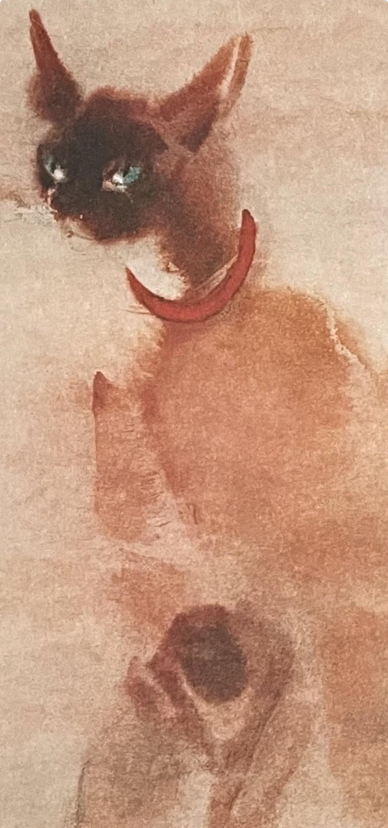 Kaiko Moti, Siamese Cats, Original Edition Offset Lithograph - Etsy