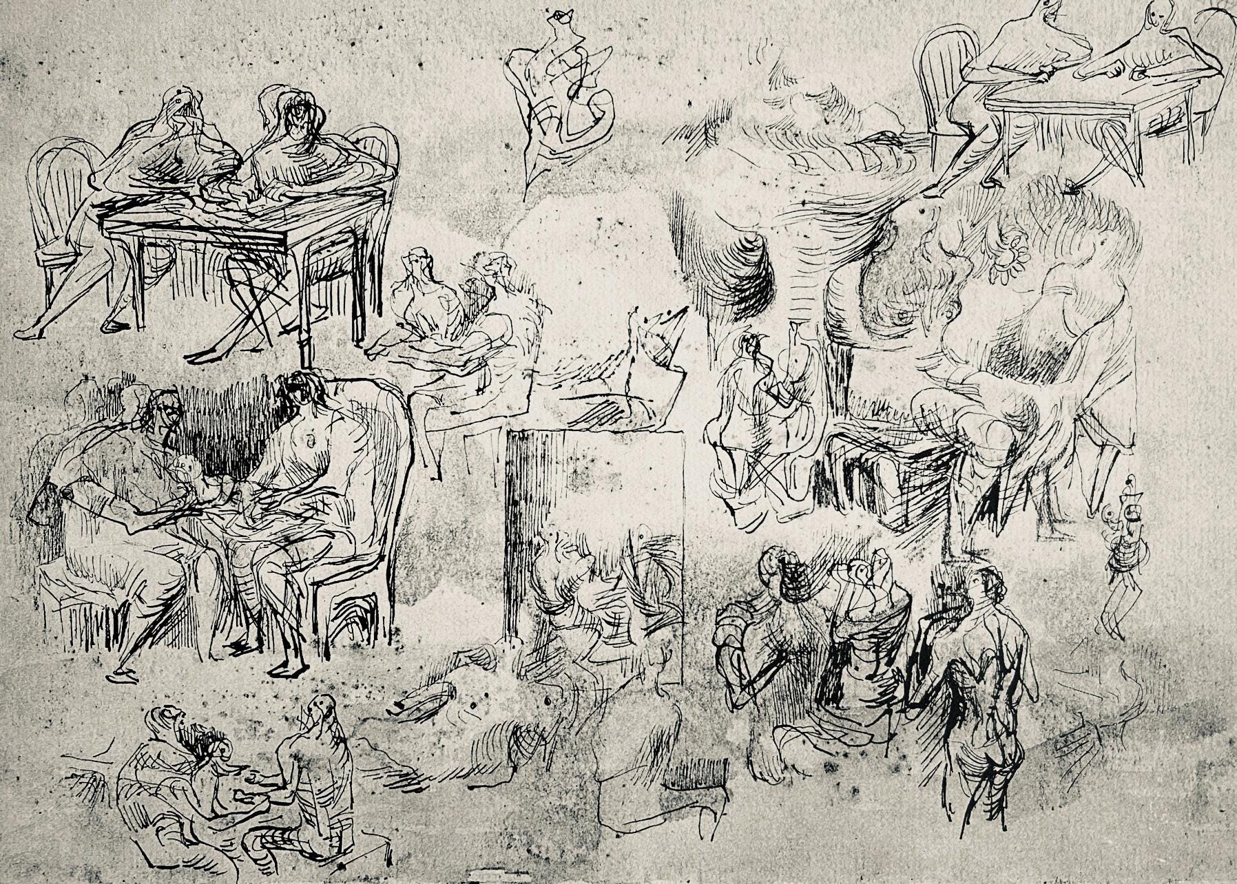 ヘンリー・ムーア、スケッチブックのページ、ヘンリー・ムーアの素描