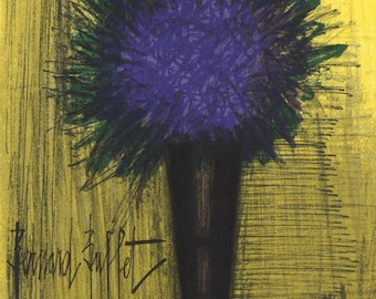 ベルナール・ビュッフェ作「静物画」リトグラフ、1968年、特注額装