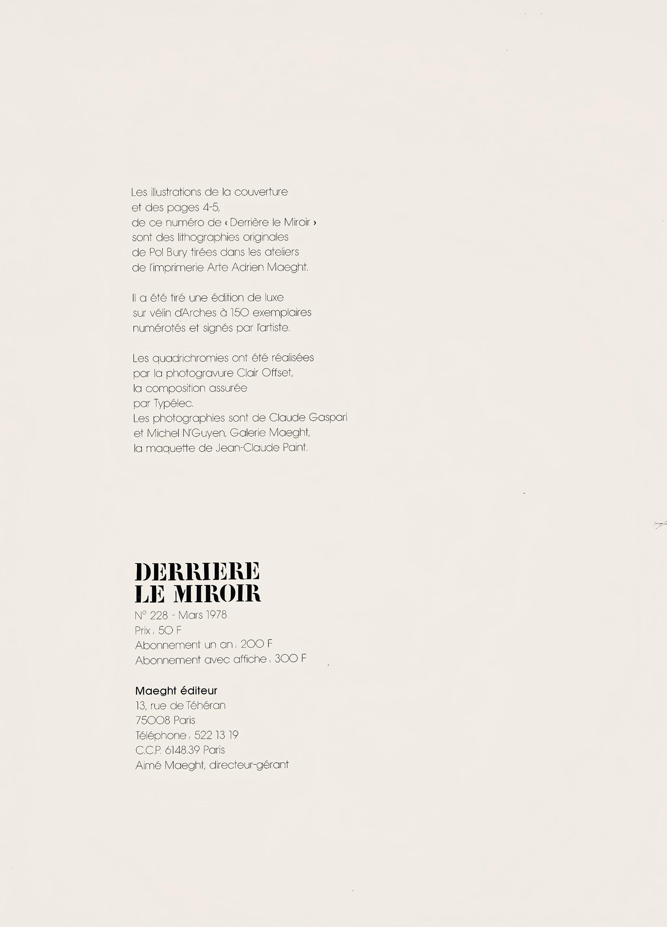 Pol Bury, Composition, Derrière Le Miroir, Limited Edition