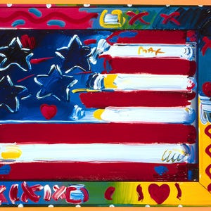 Peter Max, America, 2000, 1999, Hand Signed, Official Edition Offset Lithograph