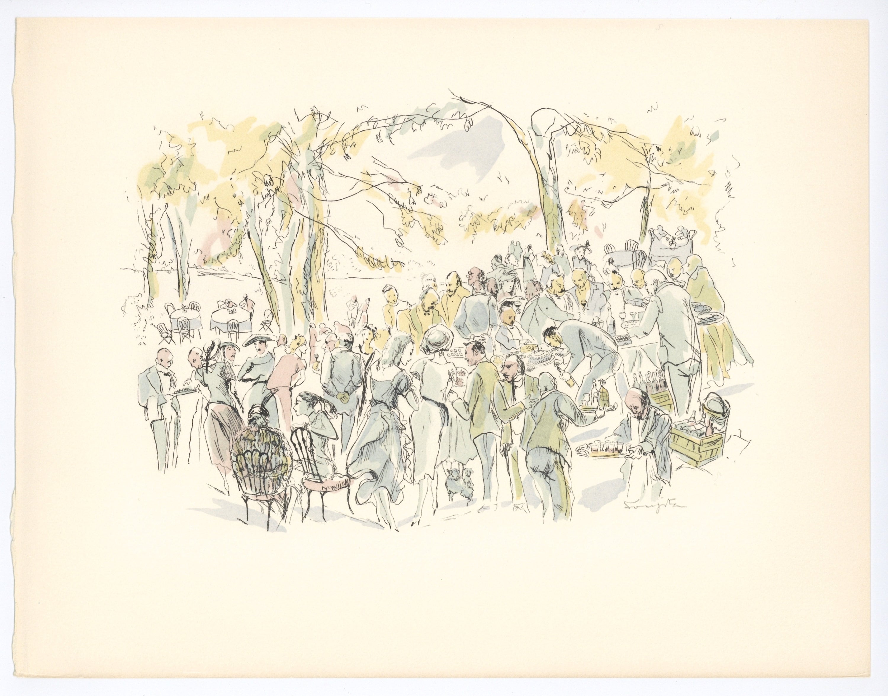 Léonard Tsugouharu Foujita (藤田 嗣治), Garden Party, Vins, Fleurs