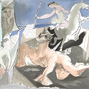 Pablo Picasso, Composition avec Minotaur, Marina Picasso Collection, Official Limited Edition Lithograph