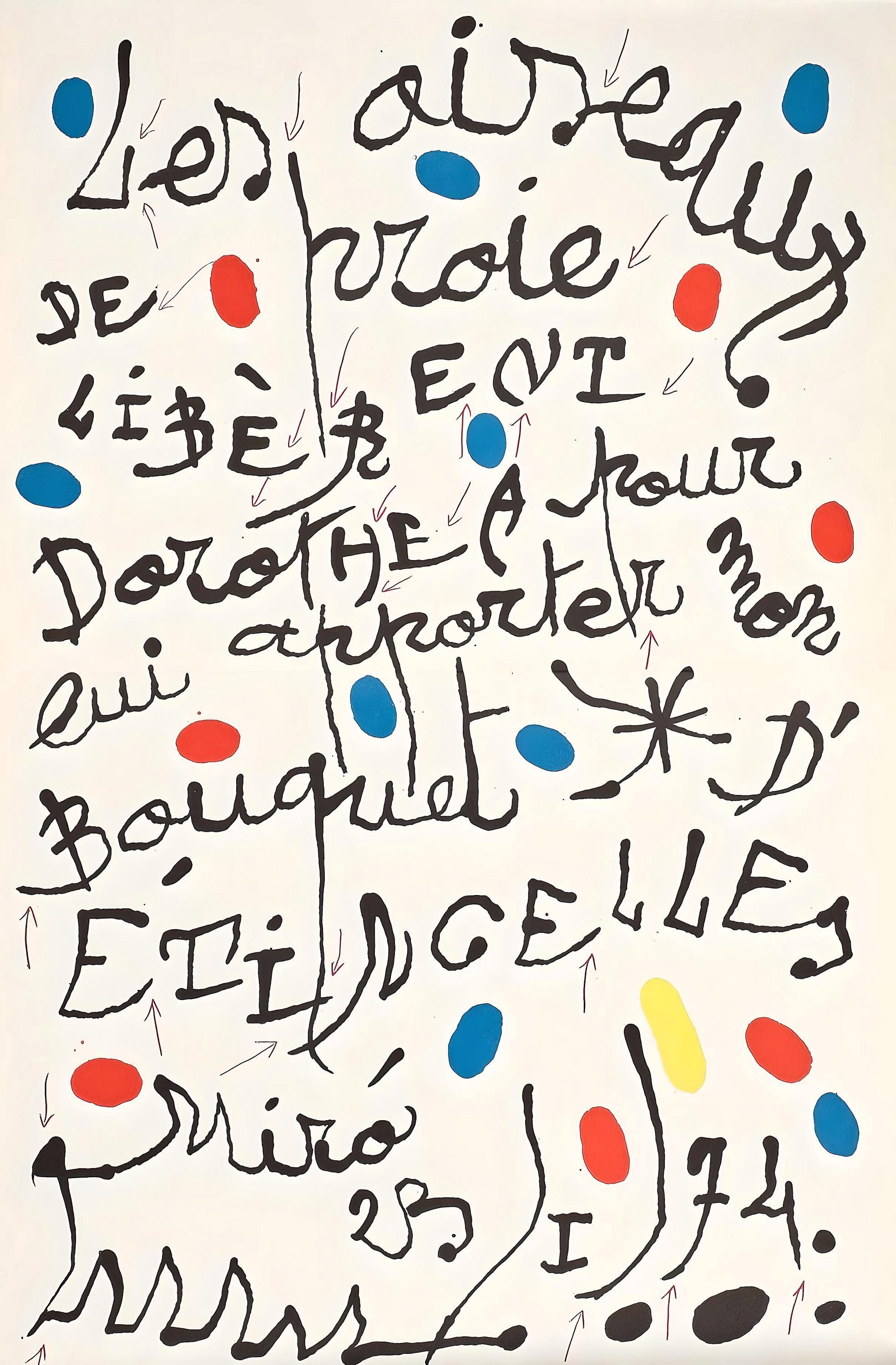 Joan Miró, Poême Pour Dorothea Tanning, Xxe Siècle, Limited