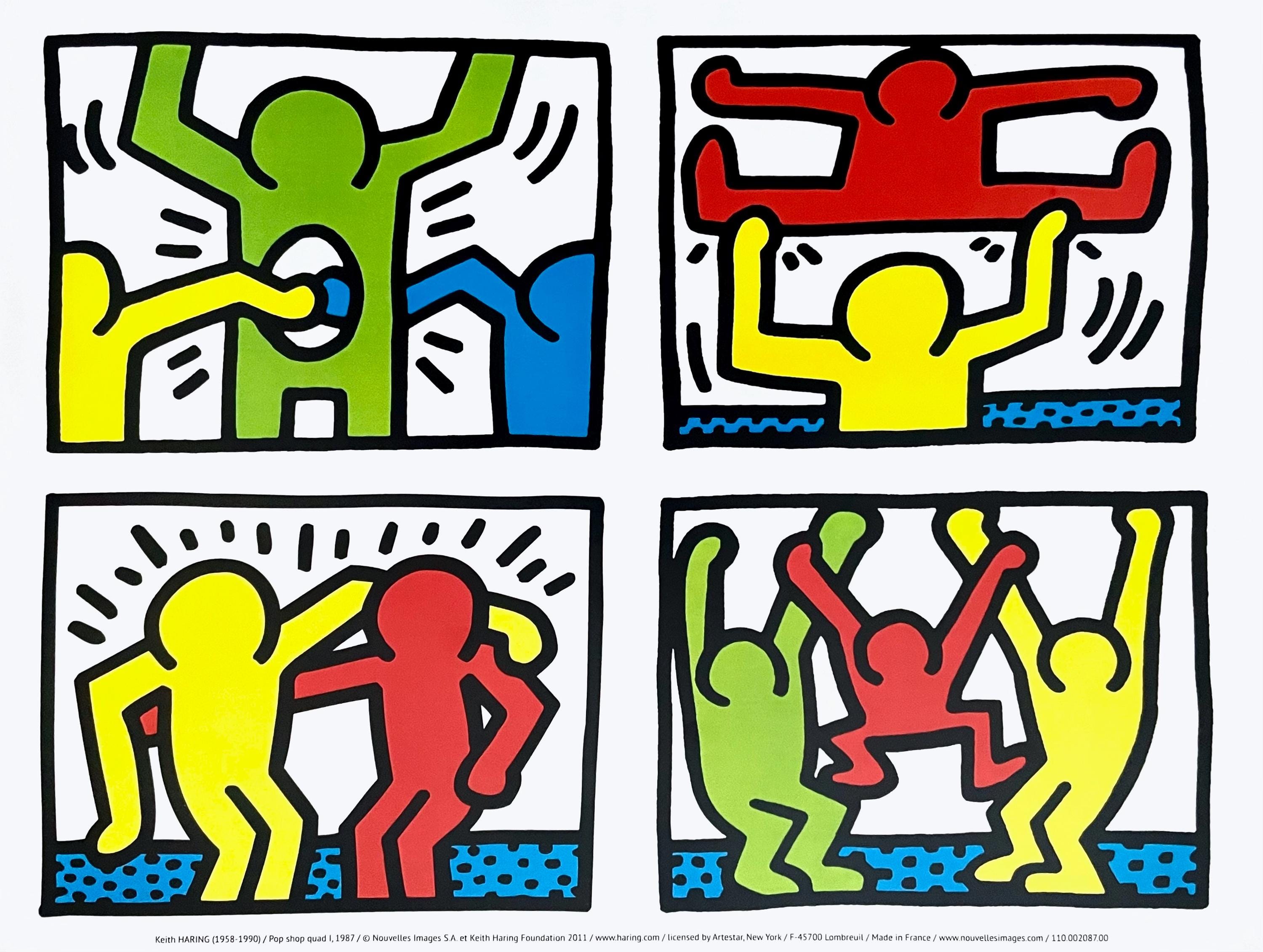 Keith Haring, Pop Shop Quad I, Official Edition Offset Lithograph