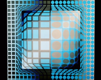Victor Vasarely, Koska-Rev, from Progressions III, Original Edition Heliogravure, 1972