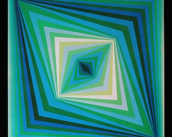 Victor Vasarely, Rombo, de Progresiones II, Edición original en heliograbado, 1972