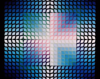 Victor Vasarely, Quasar-Paal-2, from Progressions I, Original Edition Heliogravure, 1972