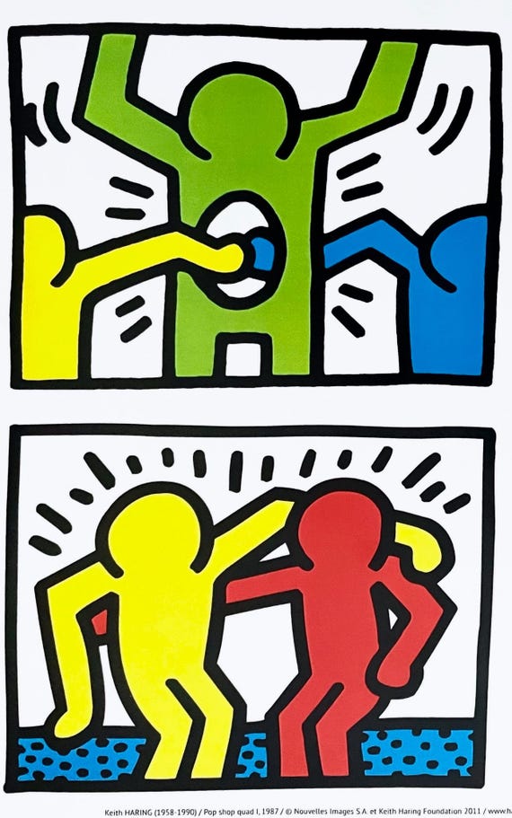 Keith Haring, Pop Shop Quad I, Official Edition Offset Lithograph