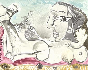 Pablo Picasso, Femme Couchée à L'Oiseau, Marina Picasso Collection, Official Limited Edition Lithograph