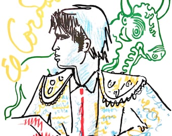 Jean Cocteau, El Cordobès, Taureaux, Lithographies de Jean Cocteau, Limited Edition Lithograph