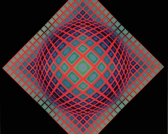 Victor Vasarely, Composition, Vega, Héliogravure en édition limitée
