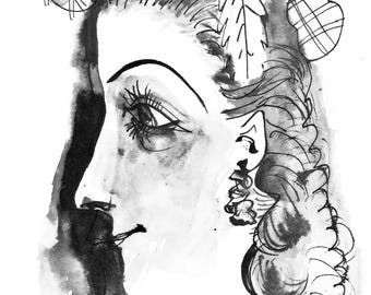 Pablo Picasso, Profil De Jeune Fille En Chapeau (cramer 84; J./S