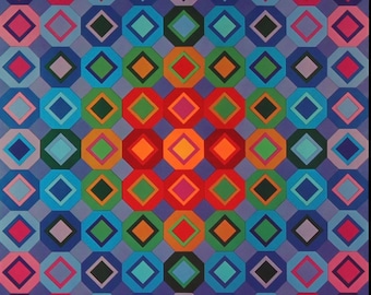 Victor Vasarely, Composition, Octogone, Limited Edition Héliogravure