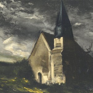 Maurice de Vlaminck, L&#39;église de Saint Lubin, Vlaminck, Signed, Limited Edition Lithograph
