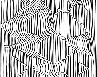 Victor Vasarely, Composition, Ondulatoires, Limited Edition Héliogravure