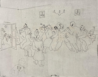 Marc Chagall, The Witnesses, aus Dead Souls, Limited Edition Radierung, 1923–1927