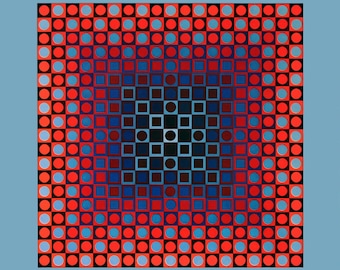Victor Vasarely, Composición, Folklore Planétaire, Heliograbado de edición limitada