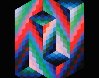 Victor Vasarely, Vaar, aus Fortschritts II, Originalausgabe Heliogravure, 1972