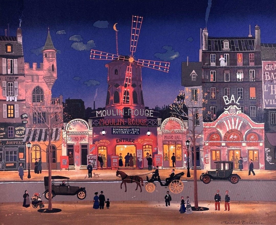 Michel Delacroix, Le Moulin Rouge, Limited Edition Lithograph - Etsy