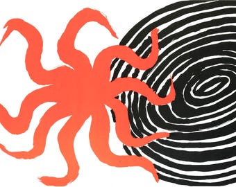 Alexander Calder, Sin título, de su autobiografía, Litografía de edición limitada, 1972