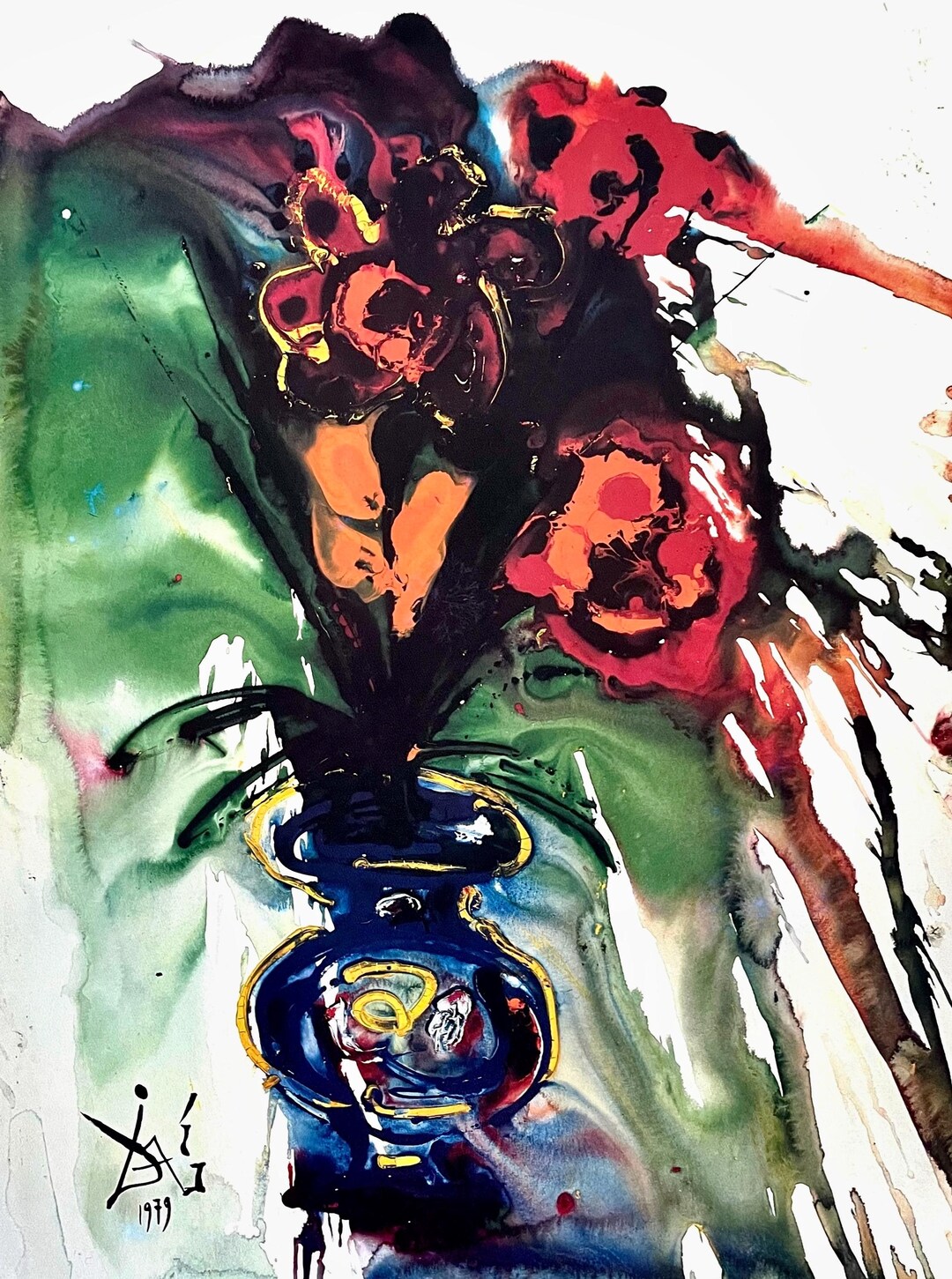Salvador Dali, Surrealist Bouquet, Fac-simile Signed, Limited
