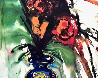 Salvador Dali, Surrealist Bouquet, Fac-simile Signed, Limited Edition Lithograph