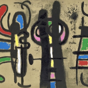 Joan Miró, Composition (Cramer 103; Mourlot 382-383), Miró Cartones 1956-1965, Limited Edition Lithograph