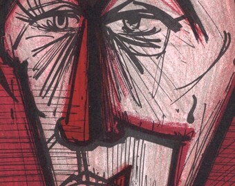 ベルナール・ビュフェ『赤い泡の道化師』、リトグラフ 1952-1966年