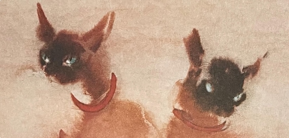 Kaiko Moti, Siamese Cats, Original Edition Offset Lithograph - Etsy