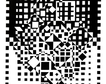 Victor Vasarely, Composition, Croisées, Limited Edition Héliogravure