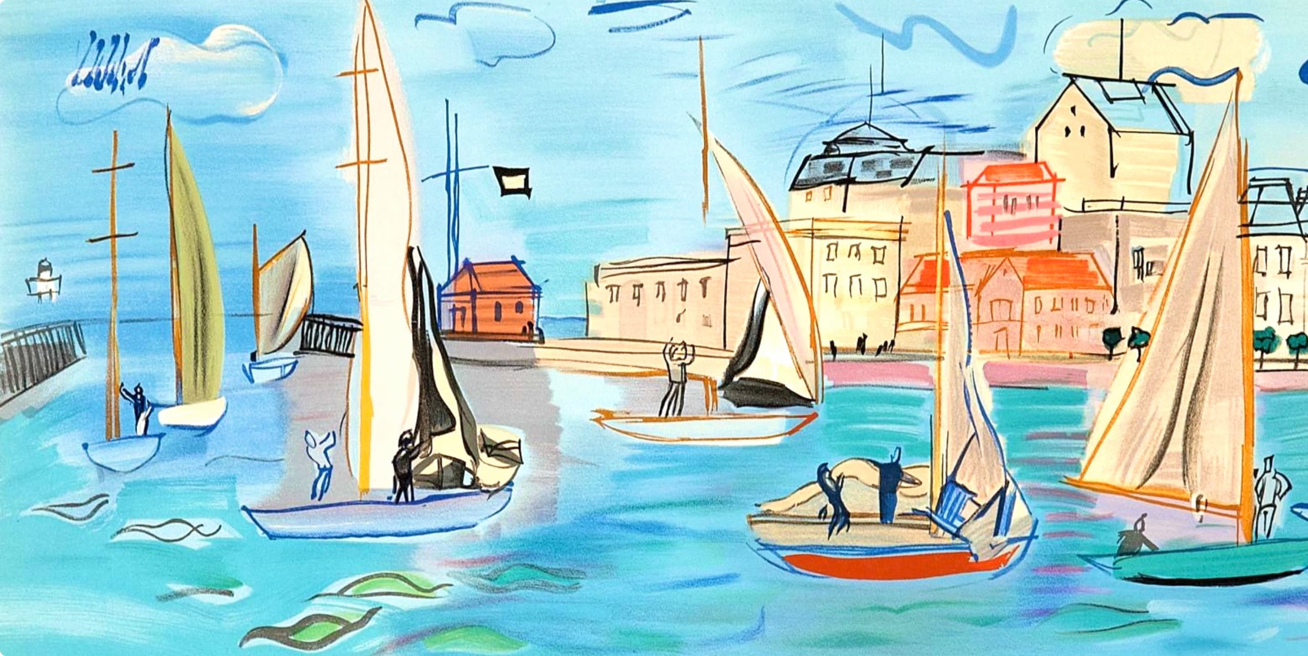 bb/ラウル・デュフィのリトグラフ 「Regates」 Raoul Dufy | Les Regates (1969) | Available for Sale | Artsy