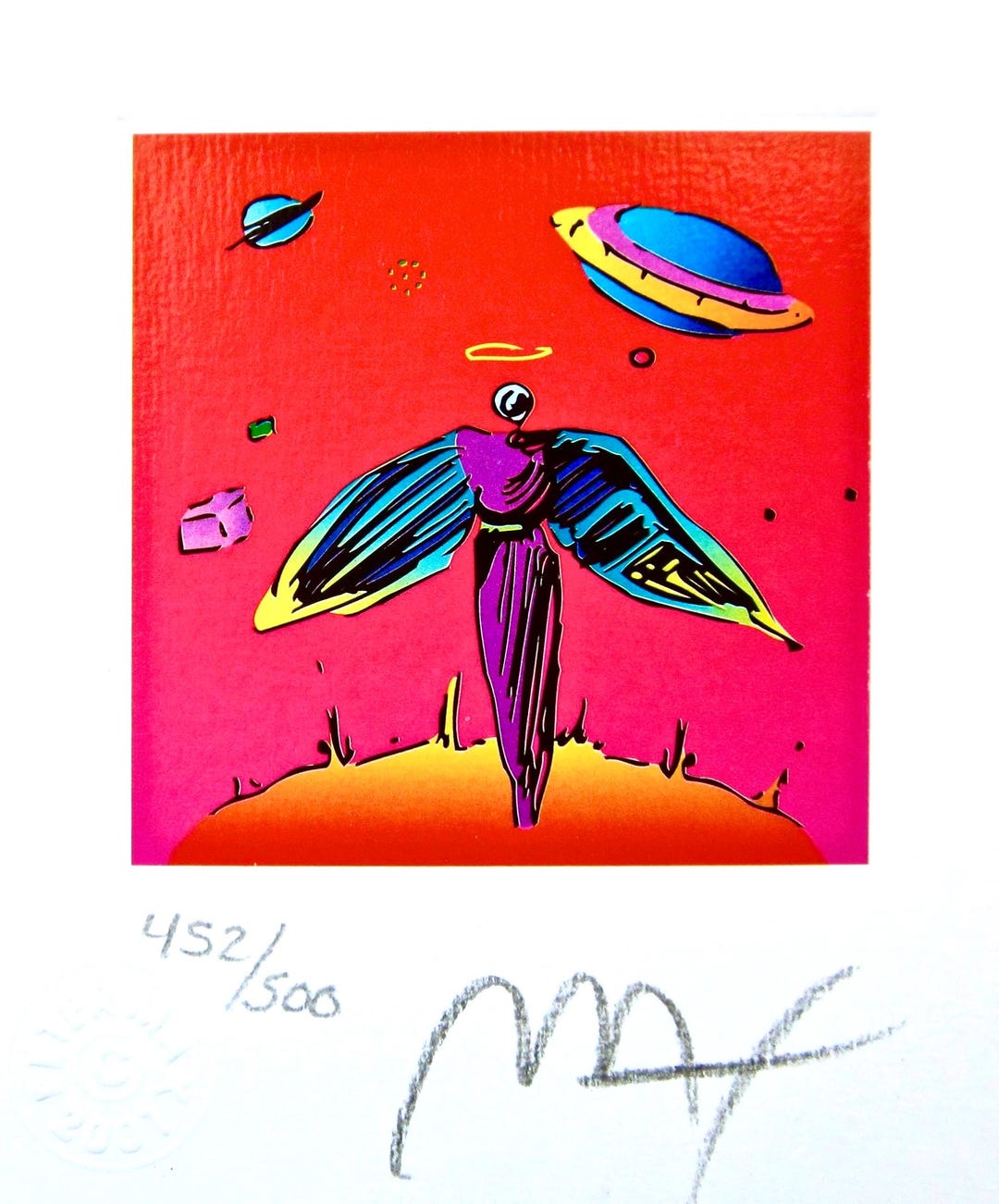 Max Angel Peter Max, Angel and Saturn, Hand Signed, Official Limited Edition ...